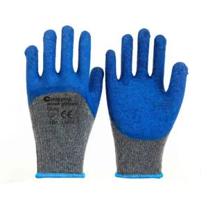 China Factory Hot Sale Cotton Rubber Coated Gloves Construction Safety Work Gloves