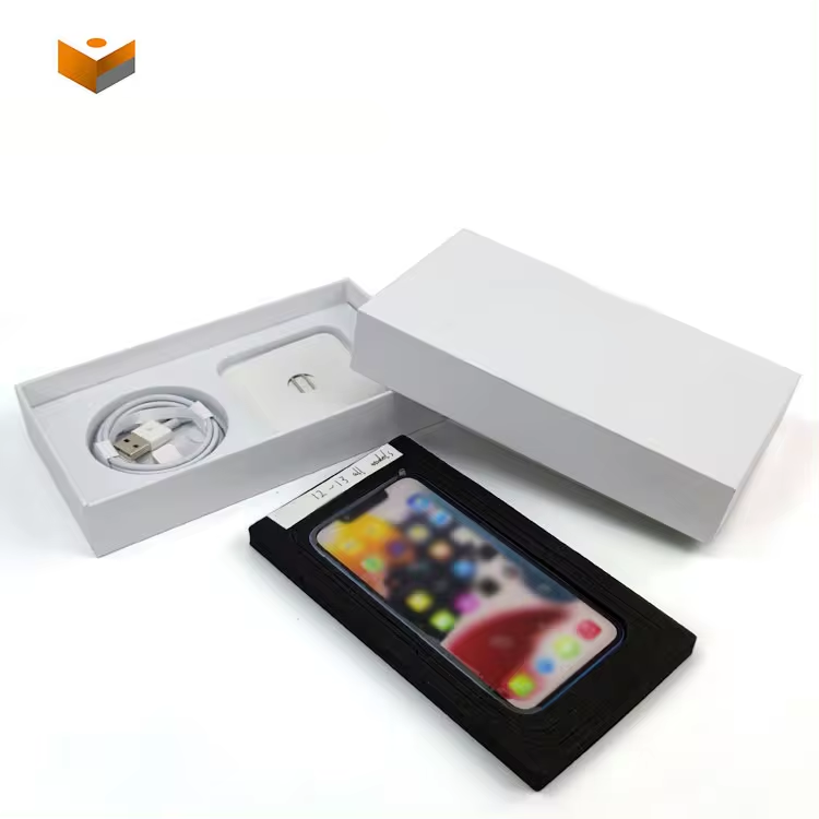 Custom Smartphone Packaging Box Rigid, Recyclable, Glossy Finish