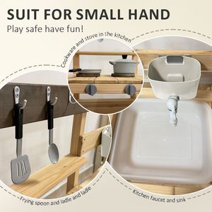 Ensemble de jouets de maison de jeu préscolaire écologique en bois, <span class=keywords><strong>cuisine</strong></span> de terre cuite d'extérieur, simule une <span class=keywords><strong>cuisine</strong></span> de jeu pour enfants, jeu de rôle - Product Image 5