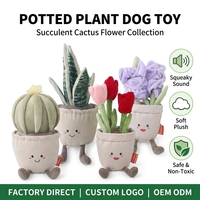 Jouet pour chien en forme de plante en pot, écologique, durable, en peluche succulente, pour jeu de cache-cache, couineur, tulipe, cactus, collection interactive, OEM ODM