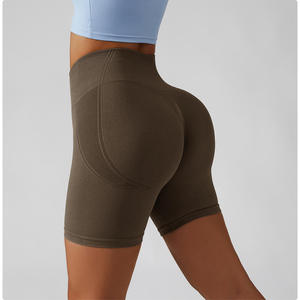 <span class=keywords><strong>Short</strong></span> d'été pour femmes 2022 Couleur claire Collants de course sans couture Leggings Hip Lift Sports Shorts - Product Image 5