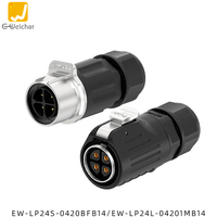 Conector Circular Impermeable E-Weichat LP24 IP67, Tipo Soldadura, 2, 3, 4, 10, 12, 19, 24 Pines, Enchufe Industrial Macho y Hembra