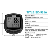 Sd-581 1.5 pouces vélo filaire-odomètre Code Table multi-fonction étanche compteur de vitesse avec rétro-éclairage Lcd affichage livraison directe