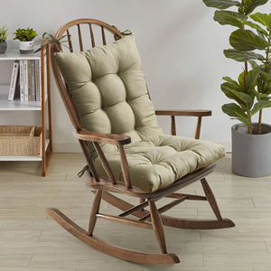 <span class=keywords><strong>Chaise</strong></span> à bascule en bois pour salon, avec coussins capitonnés de qualité supérieure et base antidérapante, pour le haut et le bas du fauteuil – Offre spéciale - Product Image 2