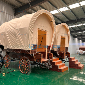 Hôtel de luxe Camping Wagon Tente/maison Wagon couvert en bois extérieur luxe Mobile Carriage Tente Glamping Wagon pour le camping - Product Image 6
