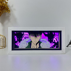 Custom Anime 3D luce notturna cantata Jin-Woo carta DIY arte intagliato lampada da tavolo in legno per la decorazione camera da letto & regalo - Product Image 3