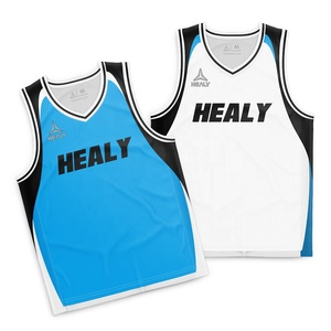 HEALY Adult 100% Polyester Reversible Basketball Uniform Plus Size Quick Dry Breathable Mesh Fabric Sleeveless V-Neck Custom - Product Image 2