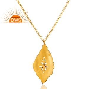 Designer 18k Gold Plated Silver Necklace Fabulous Emerald Gemstone Women's Pendant Necklace Jewelry Wholesale - Product Image 3