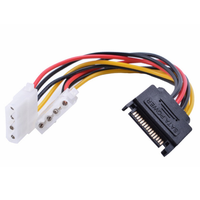 SUPERLINK/OEM SATA 15P Molex 4-Pin IDE Kabel Daya Dual 1 2 Splitter 15CM Konduktor CCA Jaket PVC Internal untuk Chassis Komputer