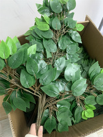 Feuilles artificielles au toucher réel, plantes, 12 pièces, feuilles de banian artificielles, feuilles vertes, décoration artificielle pour événements, décoration florale