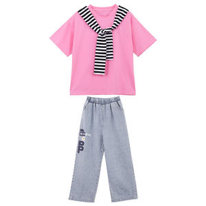 Combinaisons d'été pour filles 2022, nouvelles tendances pour enfants, jeans à manches courtes, vêtements de sport pour filles - Product Image 5