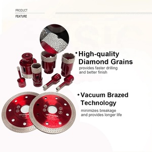 Chất lượng hàng đầu 6 Kim Cương lõi khoan <span class=keywords><strong>Bit</strong></span> + 2 Kim Cương lưỡi cưa kim cương công cụ thiết lập cho sứ ngói đá cẩm thạch - Product Image 6