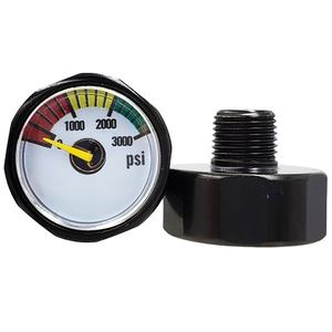 เรกูเลเตอร์ดำขนาดเล็กสำหรับปืนเพนท์บอลแรงดันสูง ขนาด 1 นิ้ว 19 มม. 21 มม. พร้อมเกจวัดแรงดันลม/แก๊ส 2000psi เกลียว 1/8NPT - Product Image 1