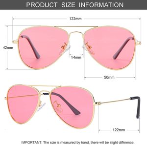 Gafas de sol polarizadas para niños, gafas de sol para niños y niñas, dos tamaños, <span class=keywords><strong>50MM</strong></span>, 52MM, marcos amarillos, morados, azules y rosas, hechos en PC - Product Image 6