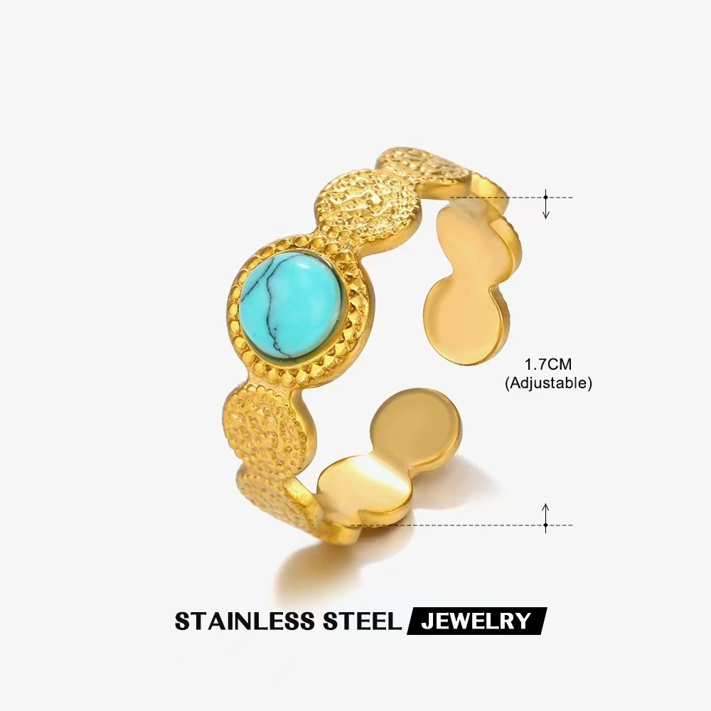 [6336] Bague circulaire texturée - or
