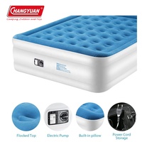 Logo Promotion lit King Size gonflable de luxe moderne bleu foncé floqué Double matelas Smart Home Bed Topper Bed