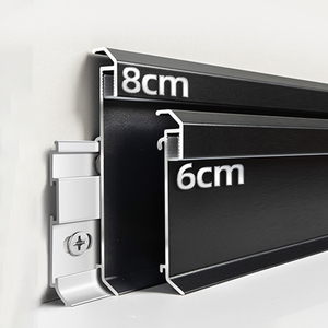 JUNJUN WL5-8 Plinthe en alliage d'aluminium <span class=keywords><strong>de</strong></span> 8 cm <span class=keywords><strong>de</strong></span> hauteur, installation autocollante, design moderne pour hôtel/villa - Product Image 2