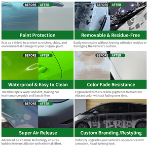 Film de protection de carrosserie en PVC brillant vert émeraude arc-en-ciel anti-rayures, auto-cicatrisant, protection UV, pour pare-brise, vente en gros - Product Image 5