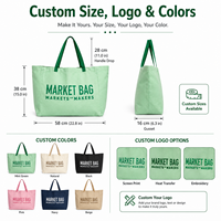 Bolsas de Tela Verde con Logotipo Personalizado, Bolsas de Compras Reutilizables Resistentes y de Gran Capacidad para Marcas Minoristas