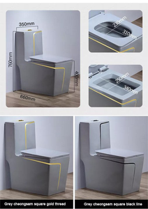 Bán buôn hiện đại màu đen một mảnh nhà vệ sinh chậu chậu thiết kế mới vuông gốm từ Triều Châu 20 bộ với cupc giấy chứng nhận - Product Image 3