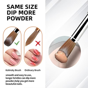 Pinceau professionnel pour nail art en poils de Kolinsky 100% pur, avec logo personnalisé, virole sertie, pour poudre acrylique et sculpture acrylique en salon - Product Image 6
