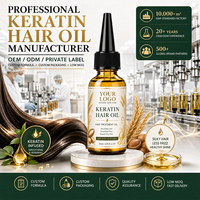 Fabrication sur mesure d'huile capillaire à la kératine coréenne biologique 100% pure et naturelle, qui booste l'élasticité des cheveux, lisse et hydrate