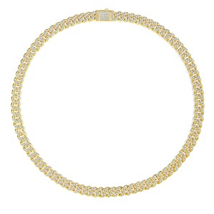 Chaîne cubaine glacée avec diamants de laboratoire – Bijoux de luxe pour mariages, coiffures de marié et occasions spéciales – Disponible à la vente - Product Image 2