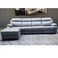 Meubles de maison modernes en forme de L, tapisserie, moteur, canapé en tissu inclinable, avec haut-parleur et chargeur USB, offre spéciale