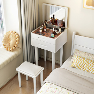 Solid Wood Flip Top Dressing <b>Table</b> 40cm With <b>Mirror</b> Storage Cabinet Bedroom Makeup Desk - Product Image 5