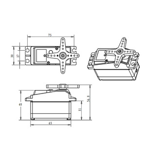 Servomoteur numérique BLS53180 180 kg 12V/24V, moteur sans balais, étanche IP67, pour voiture miniature 1/5, robot DIY - Product Image 6