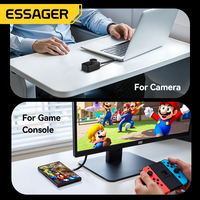 Câble de données de charge rapide USB 3.1 Gen2 PD 60W Type C vers C ESSAGER ES-X77 4K 60Hz 10 Gbps pour smartphone et ordinateur portable