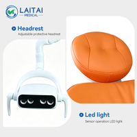 Fauteuil dentaire entièrement contrôlé par ordinateur, moteur DC silencieux 24V, lumière LED à induction 4 trous, crachoir en céramique pour clinique dentaire