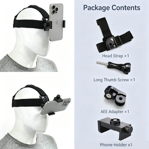Supporto Regolabile per Telefono da Testa, Kit Supporto a Fascia per Cellulare, Accessorio per Action Camera, Vlogging e Ciclismo - Product Image 2