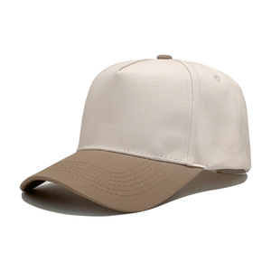 Casquette de baseball unisexe 5 panneaux vierge en coton 100% avec logo brodé personnalisé, bicolore, style papa, boucle métallique, toutes saisons - Product Image 6