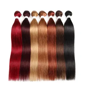 Grosir tirai rambut asli 7A rambut gradien beberapa warna dalam stok rambut manusia