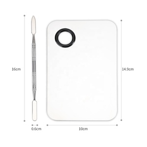 Paleta de Mezcla de Sombras de Ojos Cuadrada de Acero <span class=keywords><strong>Inoxidable</strong></span> al por Mayor con Espátula para Etiquetado Personalizado - Product Image 1