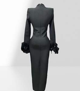 Vestido de lentejuelas de lujo con mangas de plumas y corsé ajustado para fiestas de moda europea, vestido bandage para mujer - Product Image 6