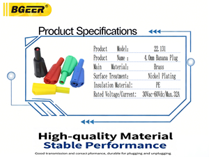Adaptador Empilhável com Plugue <span class=keywords><strong>Banana</strong></span> de 4.0mm com Proteção de Segurança e Terminal Soldável para Aplicações de Teste de Fiação - Product Image 2