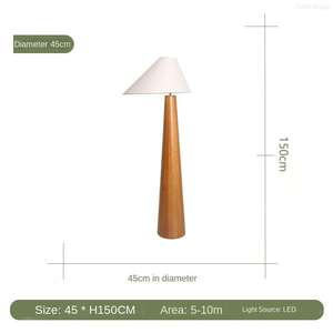 Lampe sur pied vintage en bois naturel massif en forme de champignon rustique à LED pour salon chambre à coucher - Product Image 4