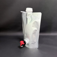 Pochette souple portable de 2 L en aluminium métallisé avec bec verseur et Vitop pour boissons liquides