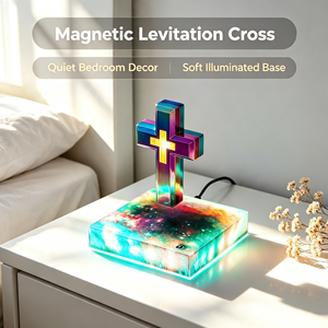 Cruz Flotante de Levitación Magnética con Luz <span class=keywords><strong>LED</strong></span>, Decoración para el Hogar, Material ABS, Luz Flotante, Regalo Personalizado para Decoración del Hogar - Product Image 4