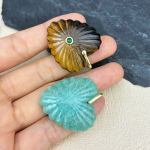 สร้อยคอจี้รูปหัวใจประดับพลอยแท้อะเมโซไนต์และอะเมทิสต์ ชุบทอง 18K สุดหรู - ของขวัญเครื่องประดับสำหรับทุกเพศ เหมาะสำหรับขายส่งในยุโรปและอเมริกา - Product Image 2