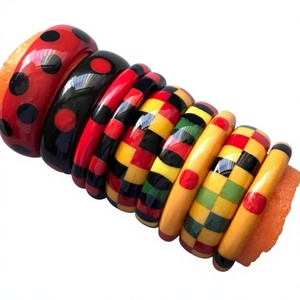 Best Quality Handmade <b>Resin</b> Bangle Bracelets Colorful Striped Round Pattern Jewelry <b>Craft</b> Accessories Wedding Gift for Woman - Product Image 6