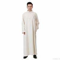 Grande Vente Thobe Islamique Homme Vêtement Traditionnel Musulman Anti-Statique et Respirant Robe Choli Abaya pour Hommes