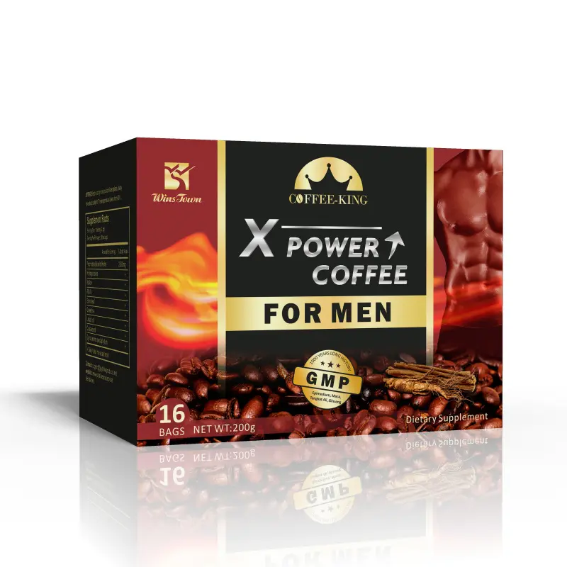 Private Label Man Koffie Kruidenkoffie Heren X-Power Max Energy Maca Zwarte Koffie