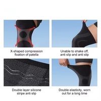 Manchons de compression pour le genou Soulagement de la douleur Double bandes de silicone antidérapantes Attelle de genou confortable, respirante et personnalisée