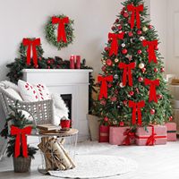 Vente en gros Décorations d'arc en velours personnalisables Arbre de Noël Artisanat Emballage de cadeaux Guirlande de fleurs Ornements suspendus de vacances