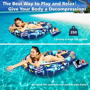 เก้าอี้ลอยน้ำสำหรับสระว่ายน้ำ JOSEN รุ่นโมเดิร์น พร้อมหลังคา ที่วางแก้ว หมอน ปรับระดับได้ ถอดออกได้ ผ้าคลุมกันแดด PVC แบบเป่าลม - Product Image 3