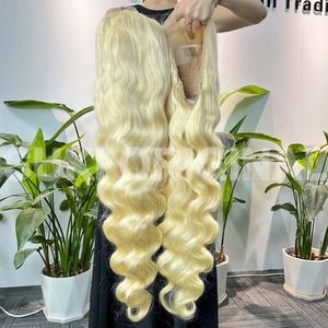 Peluca de encaje al por mayor Pelucas de cabello humano <span class=keywords><strong>Muy</strong></span> largas 30 40 pulgadas <span class=keywords><strong>Rubio</strong></span> 613 Peluca de encaje frontal de onda profunda - Product Image 5