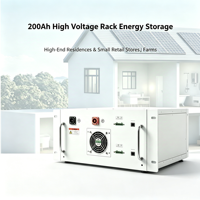Batterie LiFePO4 haute tension 51,2 V 200 Ah montée sur rack, pack de 10,24 kWh (ou 10 kWh) pour stockage d'énergie C&I avec boîtier HV 200 A